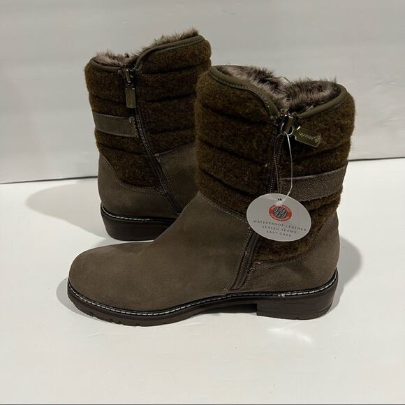 Blondo Women's Ankle Zip Vicky Leather Weatherproof Boot Buckle Dark Taupe 9.5 - Picture 5 of 14